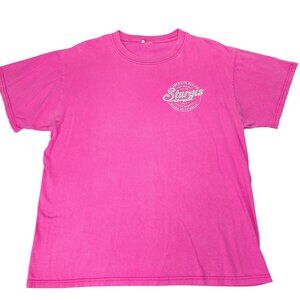 2014 Sturgis Motorcycle Rally T-Shirt Black Hills Motor Classic Size Large Pink